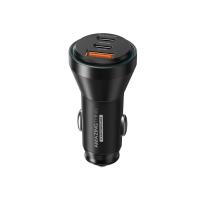 ราคา ที่ชาร์จแบตในรถ AMAZINGthing Car Charger 1 USB-A (QC3.0A) / 2 USB-C (PD63W) LED Light Black (4892878085977)