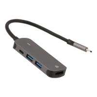 ราคา ยูเอสบีฮับ TECHPRO 4-in-1 USB Type-C Hub Multifunction Converter Grey (8857882622699)