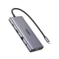 ราคา Ugreen 11-in-1 USB-Cx2 USB-C 3.2+USB-A 3.2+USB-A 3.0+HDMI(4K@60Hz)+VGA+RJ45 Gigabit (45520) Gray (6941876245208)
