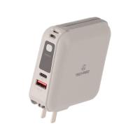 ราคา พาวเวอร์แบงค์ TECHPRO 15000 mAh built-in Lightning/Type-C cable (BC19) N Titanium Grey (8857847128556)