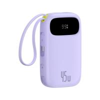ราคา พาวเวอร์แบงค์ Baseus 10000 mAh EnerFill FC31 Display with 2 Built-in USB-C&Lightning Cables 45W Nebula Purple (CCC) (6942521203895)