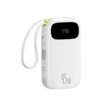 ราคา พาวเวอร์แบงค์ Baseus 10000 mAh EnerFill FC31 Display with 2 Built-in USB-C&Lightning Cables 45W Moon White (CCC) (6942521203826)