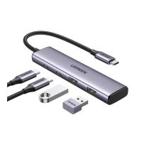 ราคา UGREEN 4-in-1 USB 3.0x2 + USB-Cx2 Hub 5G Alu Gray (15395) (6941876213955)