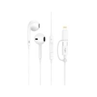 ราคา หูฟัง FOX 2-in-1 Wired Earphones Type-C and Lightning with Mic & Volume Control (P95) White (8855879958677)