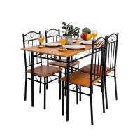ราคา Zdecor ชุดโต๊ะอาหาร พร้อมเก้าอี้ 4 ที่นั่ง 110x70x75cm โต๊ะกินข้าว สีบีช (16384)
