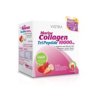 ราคา Vistra Marine Collagen TriPeptide 10000mg. Strawberry Lychee flavor 10 ซอง รสสตรอเบอร์รี่+ลิ้นจี่ (48619)