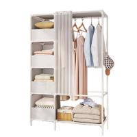 ราคา Inmyhomeตู้เสื้อผ้า ราวตากผ้ามินิมอล มีม่านคลุมกันฝุ่น 105 cm. (584190-573777010)