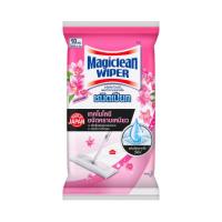 ราคา Magiclean ไวเปอร์ แผ่นทำความสะอาดพื้น ชนิดเปียก กลิ่นลิลลี่ บลอสซั่ม ขนาด 10 แผ่น (503651-429074010)