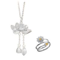 ราคา Theppratarn ชุดเครื่องประดับ สร้อยคอ แหวน ดอกบัว มงคล ปัญญา บริสุทธิ์ (353528-707719010)