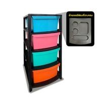 ราคา Thaitrendy ตู้ลิ้นชักพลาสติกแบบ 4 ชั้น เฟรมดำ สีพาสเทล (357966-647923010)