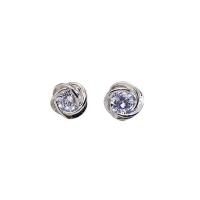 ราคา ValueJewelry ต่างหูแป้น ประดับคริสตัลแท้ เม็ดกลม ล้อมลายสาน ขนาดเล็ก ER0147 (587321-580637010)
