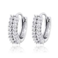 ราคา Beauty Jewelry ต่างหูเงินแท้ 92.5% ประดับเพชร CZ รุ่น ES2089-RR เคลือบทองคำขาว (376536-687523010)