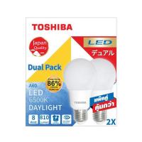 ราคา Toshiba หลอดไฟ LED A-Bulb 8W DL แพ็กคู่ (517235-454272010)