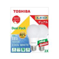 ราคา Toshiba หลอดไฟ LED A-Bulb 8W CW แพ็กคู่ (517234-454271010)