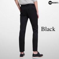 ราคา THE ROOM'S กางเกงสแล็ค กางเกงทำงาน กางเกงขายาว ผ้าชีโน่ยืด ขากระบอกเล็ก สีดำ (345867-705679010)