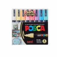 ราคา uni ปากกามาร์คเกอร์ POSCA รุ่น PC-5M Soft color set 8 สี (353707-727524010)