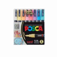 ราคา uni ปากกามาร์คเกอร์ POSCA รุ่น PC-3M Soft Color Set 8 สี (353706-727523010)
