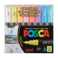 ราคา uni ปากกามาร์คเกอร์ POSCA รุ่น PC-1M Soft Color Set 8 สี (353705-727522010)