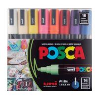 ราคา uni ปากกามาร์คเกอร์ POSCA รุ่น PC-5M Standard Color Set 16 สี (353704-727521010)