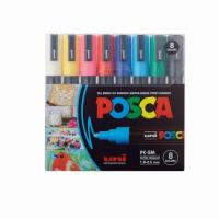 ราคา uni ปากกามาร์คเกอร์ POSCA รุ่น PC-5M Standard Color Set 8 สี (353702-727517010)