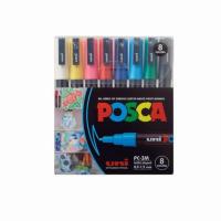 ราคา uni ปากกามาร์คเกอร์ POSCA รุ่น PC-3M Standard Color Set 8 สี (353701-727516010)