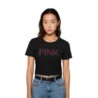 ราคา GQ EASY เสื้อยืดทรงครอป ลาย Pink สีดำ (347328-723989010)