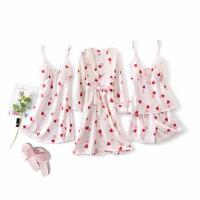 ราคา Wolfox เซ็ตชุดนอนผ้าซาติน 4 ชิ้น รุ่น Heart Beat (324701-586797010)