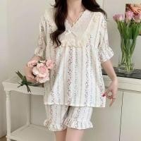 ราคา Forever25 ชุดนอนผู้หญิงคอวี เสื้อแขนสั้นพร้อมกางเกงขาสั้น ลายดอกสีชมพู (360180-731644010)