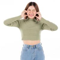 ราคา Expo เสื้อครอปแขนยาว คอเต่า ผ้าร่องเล็ก (361377-732413010)