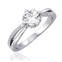 ราคา Beauty Jewelry แหวนเงินแท้ 92.5% ประดับเพชร CZ รุ่น RS2070-RR เคลือบทองคำขาว (376572-687587010)