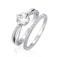 ราคา Beauty Jewelry แหวนคู่เงินแท้ 92.5% ประดับเพชร CZ รุ่น RS2069-RR เคลือบทองคำขาว (376543-687553010)