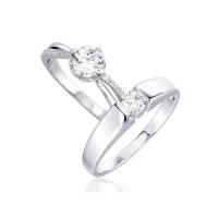 ราคา Beauty Jewely แหวนคู่รัก เงินแท้ 925 ประดับเพชร CZ 2 วง รุ่น SS2250-RR เคลือบทองคำขาว (339283-703938010)