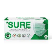 ราคา G SURE หน้ากากอนามัย สีเขียว บรรจุ 50 ชิ้น (แพ็กคู่) (364245-733863010)