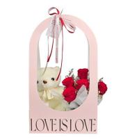 ราคา BangkokFlower ตระกร้าตุ๊กตาหมีพร้อมช่อดอกกุหลาบอบแห้ง 6 ดอก (365892-734640020)