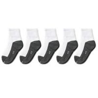 ราคา AIR SOCK ถุงเท้านักเรียนข้อกลาง ขาวพื้นเทา คละลาย (แพค 5 คู่) (349421-633826010)