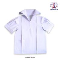 ราคา เสื้อนักเรียนหญิง ตราสมอคอปกทหารเรือ แขนจีบ (330614-740103010)