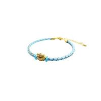ราคา ห้างทองเยาวราชกรุงเทพ สร้อยข้อมือเชือกหนังกิมตุ้ง 0.5 กรัม สีฟ้า (551528-516938010)