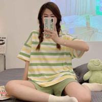 ราคา Bra Studio ชุดนอนเสื้อแขนสั้นพร้อมกางเกงขาสั้น ตารางเขียวเหลือง (355423-708305010)