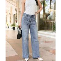 ราคา Easy Denim Jeans กางเกงยีนส์ผู้หญิง ขากว้าง JN7063 Light Blue (337292-743612010)