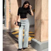 ราคา Easy Denim Jeans กางเกงยีนส์ผู้หญิง ขากว้าง JN7063 Light Blue (337292-743627010)