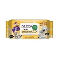 ราคา WOOSH PET ผ้าเช็ดทำความสะอาดสัตว์เลี้ยงกลิ่นแป้งเด็ก 100แผ่น (338859-744505010)
