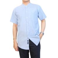 ราคา THE ROOM'S เสื้อเชิ้ต แขนสั้น ผู้ชาย คอจีน OXFORD SHIRT สียีนส์ (377763-690018010)