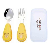 ราคา DODOLOVE ช้อน ส้อม กินข้าวเด็ก สีเหลือง (355061-642344010)