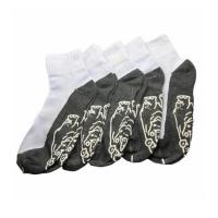 ราคา AIR SOCK ถุงเท้านักเรียนกันลื่น ข้อกลาง ขาวพื้นเทา คละลาย (แพค 5 คู่) (349420-633825010)