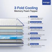 ราคา Sleephappy ที่นอน 3 พับ รุ่น 3 Fold Latex Cooling Memory Foam Topper หนา 10 ซม. (347400-747793010)