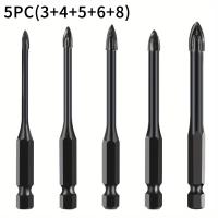 ราคา TEMU เครื่องมือเจาะสำหรับใช้งานทั่วไป 5 ชิ้น, หัวเจาะรูสามเหลี่ยมแบบ Hexagonal Shank, เหล็ก, กระจก, งานช่างไม้, เครื่องมือไฟฟ้า, อุปกรณ์ทนทาน, หัวเจาะรูแบบ 3/4/5/6/8 มม. (17592212090207)