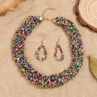 ราคา TEMU ชุดเครื่องประดับสไตล์โบโฮ 3 ชิ้น ประกอบด้วยต่างหูและสร้อยคอ พลอยสีสันสดใส ชุบทองคำ 14k (17592215700936)