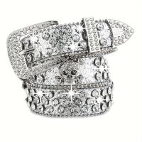 ราคา TEMU กะโหลกหมุด Rhinestone Bb เข็มขัดเทรนด์สีพื้นแวววาว PU หนังเข็มขัดคาวบอย Cowgirl กางเกงยีนส์เข็มขัดสำหรับผู้หญิงใช้ประจำวัน (17592319781952)