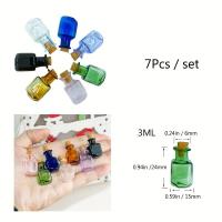 ราคา TEMU ขวดแก้วสีเล็กสี่เหลี่ยมขวดน่ารักพร้อมฝาไม้ก๊อกขวดเล็กของขวัญขวดเล็กๆ ขวดเล็กผสม 7 สี (17592386573309)