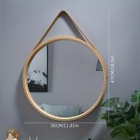 ราคา TEMU กระจกผนังรูปกลมติดตั้งง่ายไม่ต้องเจาะ - กระจกเงา, กรอบไม้สำหรับตกแต่งห้องน้ำและโต๊ะเครื่องแป้ง (17592274711486)